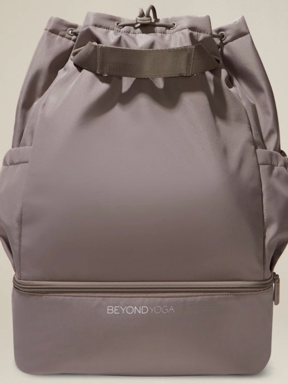BEYOND YOGA Birch Drawstring Backpack with Bottom Compartment